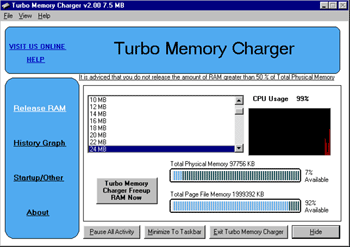Turbo Memory Charger Screenshot